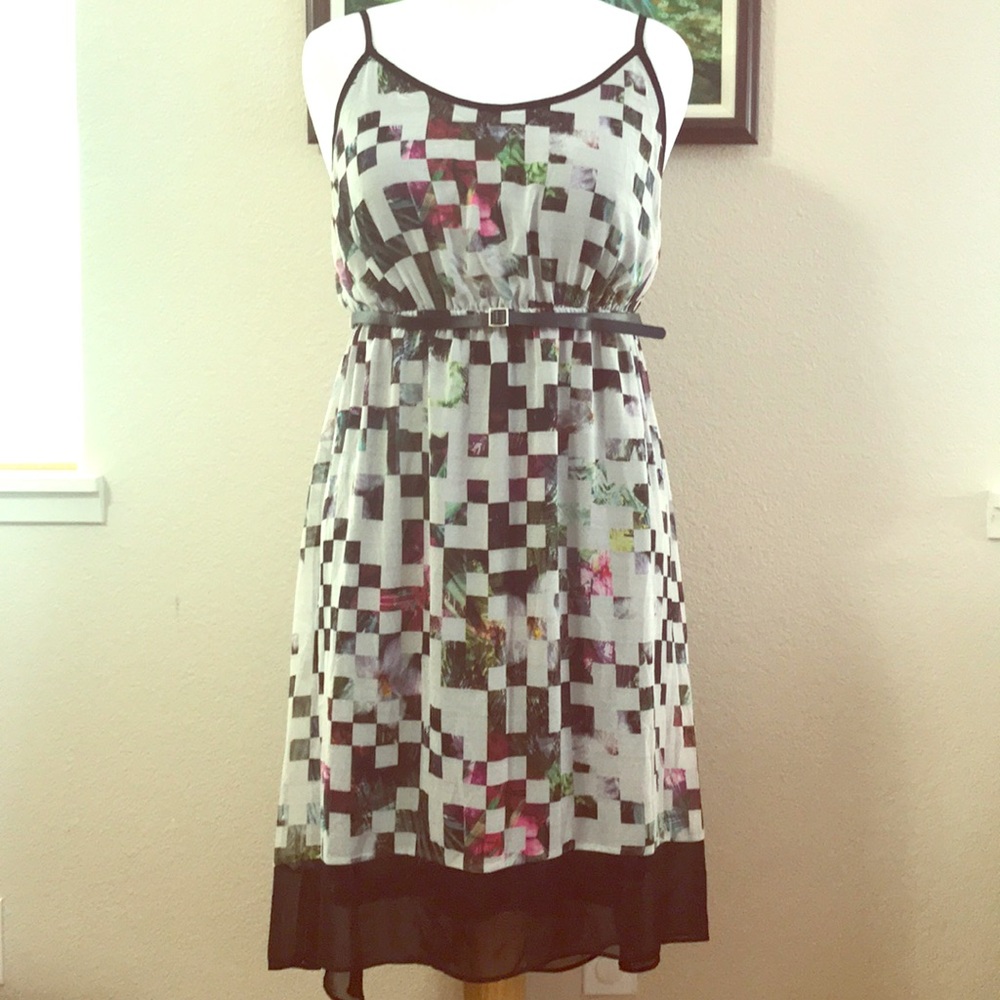Lane Bryant spaghetti strap pixelated print dress